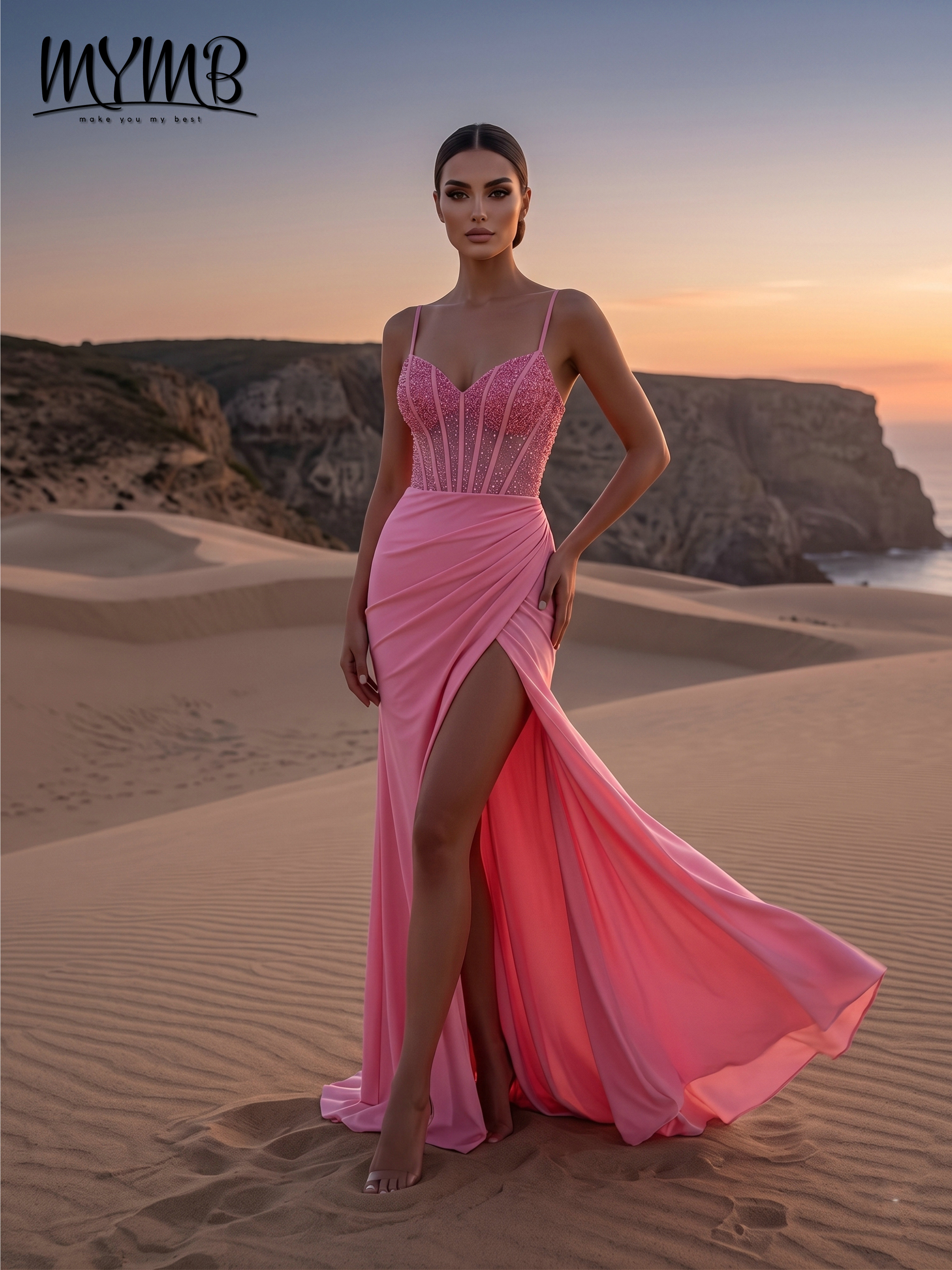 Briar Cosplay Prop - MYMB Sexy Hot Pink Mermaid Evening